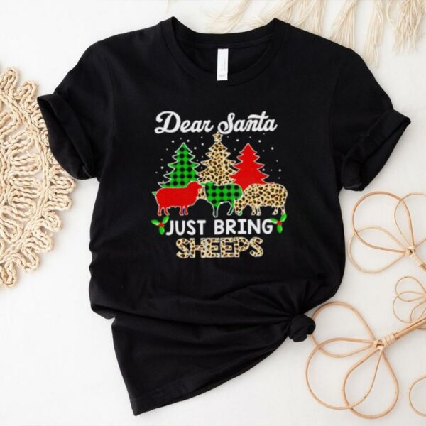 Dear Santa just bring sheeps ELF Santa Leopard Sheep Christmas Tree 2024 shirt