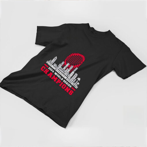 Dodgers 2024 world series champions trophy city skyline shirt