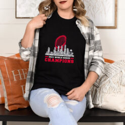 Dodgers 2024 world series champions trophy city skyline shirt