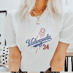 Fernando Valenzuela 34 Dodgers Jersey T Shirt