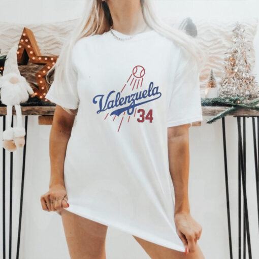 Fernando Valenzuela 34 Dodgers Jersey T Shirt