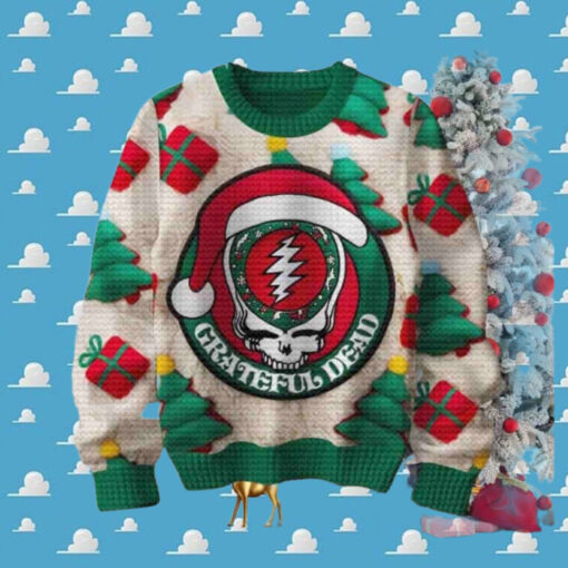 Grateful Dead 2024 Holly Jolly Chirstmas Gifts 2024 Xmas For Family And Friends Ugly Sweater