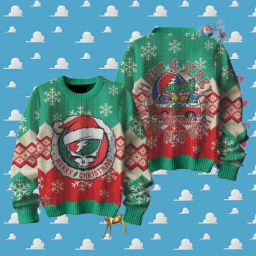 Grateful Dead Have Yourself A Jerry Ugly Christmas Sweater Chirstmas Gifts 2024 Xmas For Family And Friends Ugly Sweater