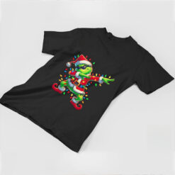 Grinch Christmas lights dabbing shirt