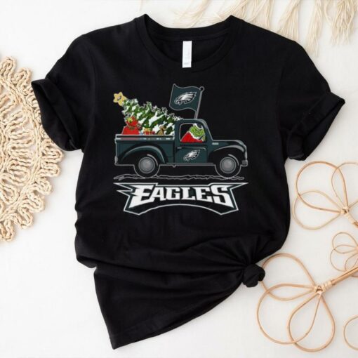 Grinch driving Christmas truck Philadelphia Eagles shirt