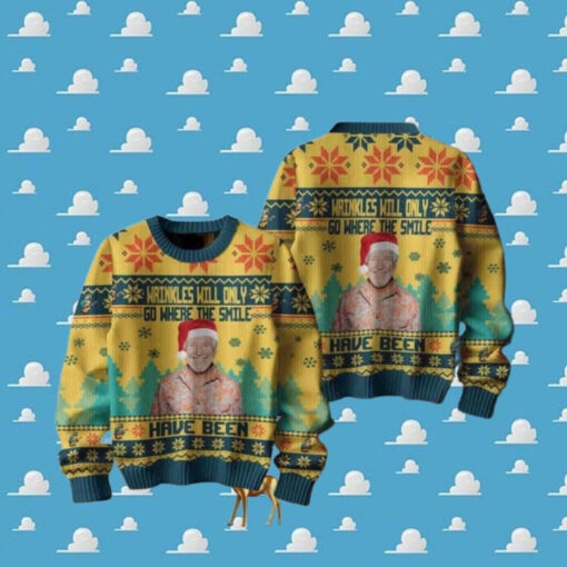 Jimmy Buffett Wrinkles Will Only Go Where The Smiles Have Been Ugly Christmas Sweater Chirstmas Gifts 2024 Xmas For Family And Friends Ugly Sweater