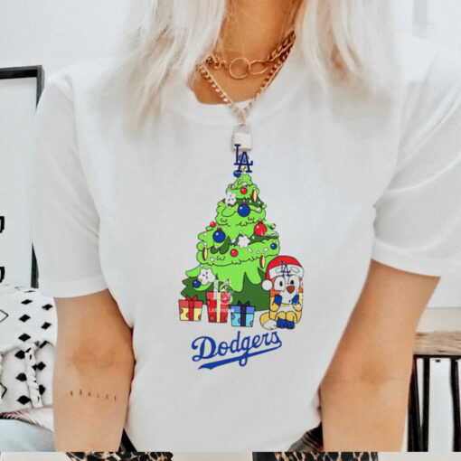 Los Angeles Dodgers Bluey Chilli Christmas Tree shirt