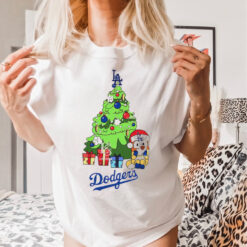 Los Angeles Dodgers Bluey Chilli Christmas Tree shirt