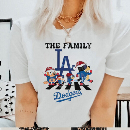 Los Angeles Dodgers Family Bluey Christmas Abbey Road shirt