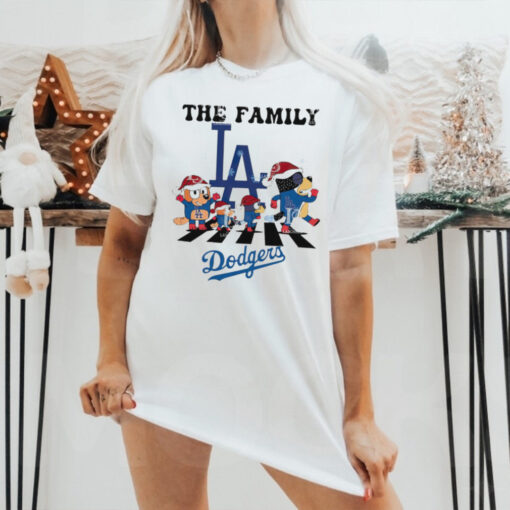 Los Angeles Dodgers Family Bluey Christmas Abbey Road shirt