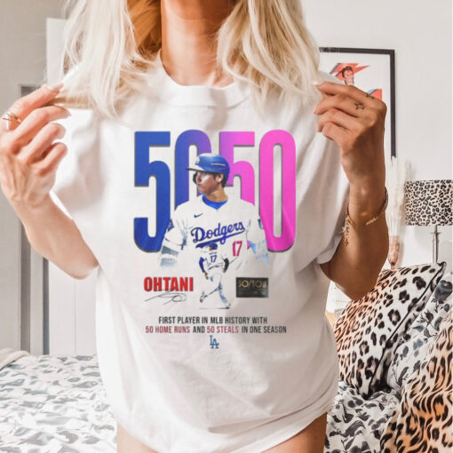 Los Angeles Dodgers Shohei Ohtani 50 50 Home Runs And Steals In One Season Signature Shirt