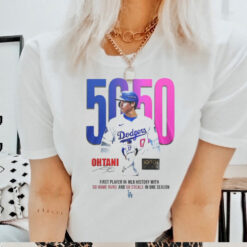 Los Angeles Dodgers Shohei Ohtani 50 50 Home Runs And Steals In One Season Signature Shirt