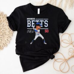 Mookie Betts 50 signature cartoon shirt