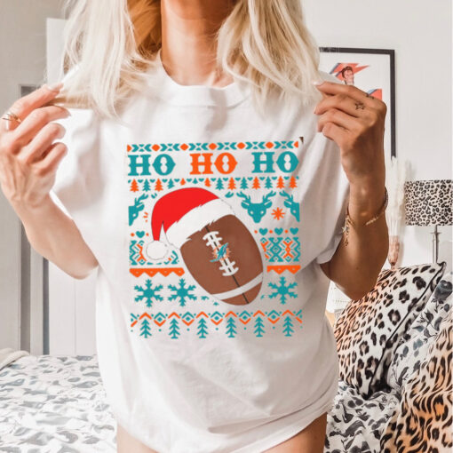 NFL Miami Dolphins Football Santa Claus Hohoho Christmas Patternshirt