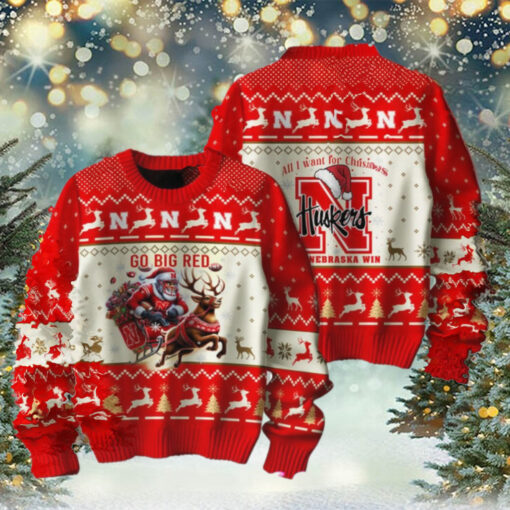 Nebraska Cornhuskers All I Want For Christmas Sweater