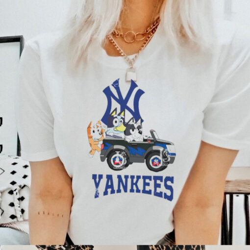 New York Yankees Bluey friends riding car shirt