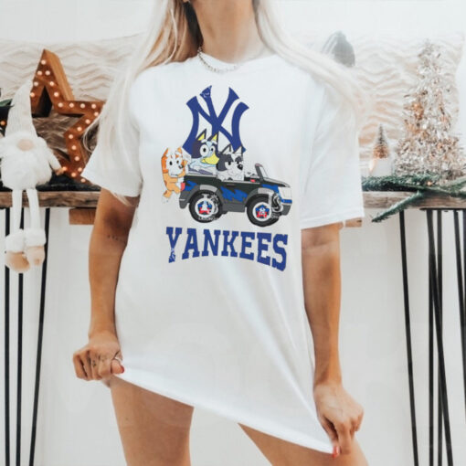 New York Yankees Bluey friends riding car shirt