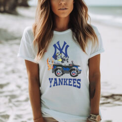 New York Yankees Bluey friends riding car shirt