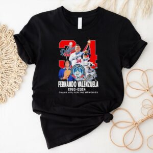 Official Fernando Valenzuela 34 1960 2024 Thank You For The Memories T Shirt