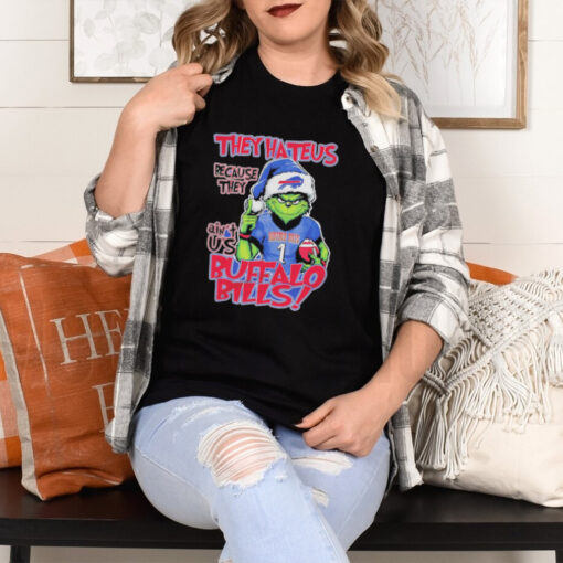 Official Grinch Santa they hate us because they ain’t us Buffalo Bills Christmas Holidays shirt