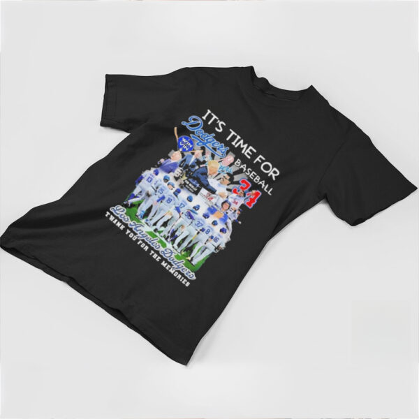 Official Los Angeles Dodgers It’s Time For Baseball Thank You For The Memories T Shirt