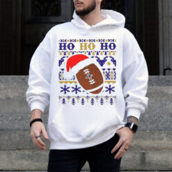 Official NFL Baltimore Ravens Football Santa Claus Ho Ho Ho Christmas 2024 Shirt