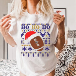 Official NFL Baltimore Ravens Football Santa Claus Ho Ho Ho Christmas 2024 Shirt