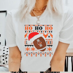 Official NFL Cincinnati Bengals Football Santa Claus Ho Ho Ho Christmas 2024 Shirt