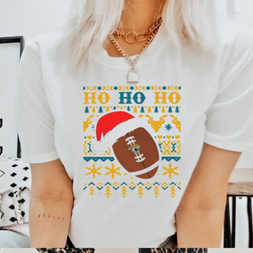 Official NFL Jacksonville Jaguars Football Santa Claus Ho Ho Ho Christmas 2024 Shirt