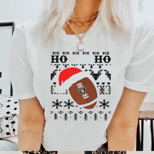 Official NFL Las Vegas Raiders Football Santa Claus Ho Ho Ho Christmas 2024 Shirt