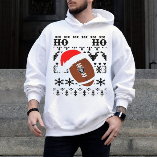 Official NFL Las Vegas Raiders Football Santa Claus Ho Ho Ho Christmas 2024 Shirt