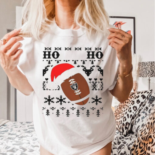 Official NFL Las Vegas Raiders Football Santa Claus Ho Ho Ho Christmas 2024 Shirt