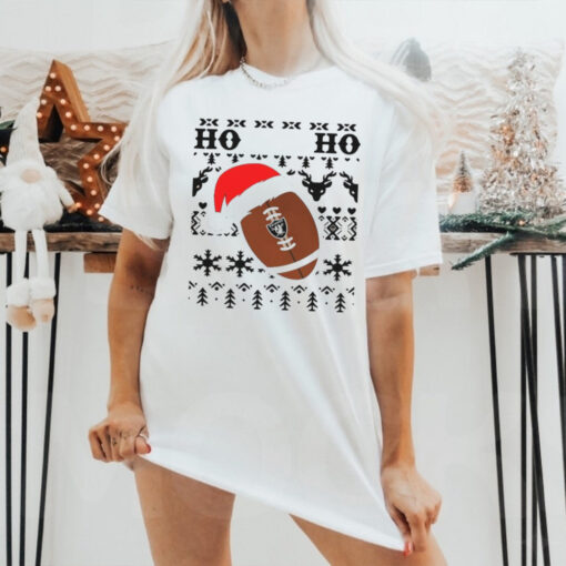 Official NFL Las Vegas Raiders Football Santa Claus Ho Ho Ho Christmas 2024 Shirt