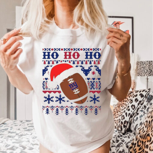 Official NFL New York Giants Football Santa Claus Ho Ho Ho Christmas 2024 Shirt