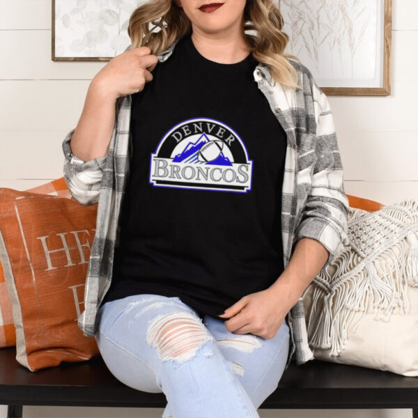 Official NFL x MLB Denver Broncos X Colorado Rockies Logo Mash Shirt