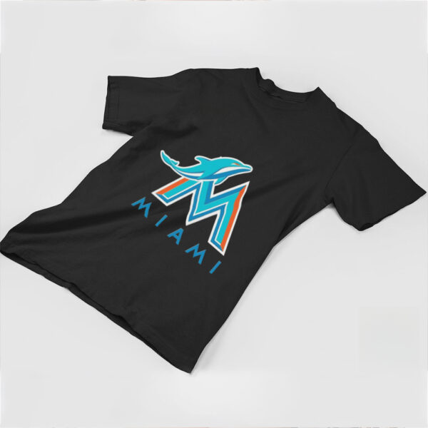 Official NFL x MLB Miami Dolphins X Miami Marlins Logo Mash Shirt