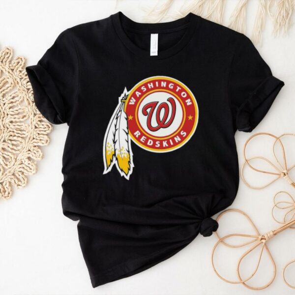 Official NFL x MLB Washington Redskins X Washington Nationals Logo Mash Shirt