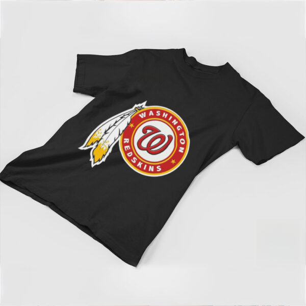 Official NFL x MLB Washington Redskins X Washington Nationals Logo Mash Shirt