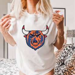 Official NFL x NBA Bears X Bulls Logo Mash Combine Shirt