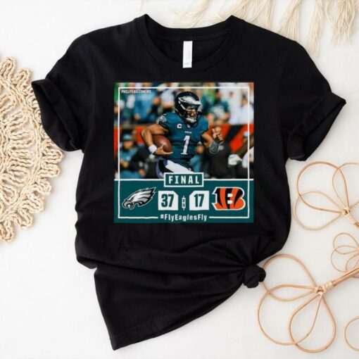 Official Philadelphia Eagles Win 37 17 Cincinnati Bengals NFL Finals Score Shirt