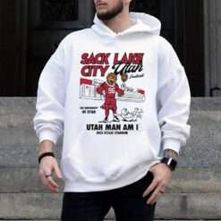 Official Sack Lake City Utah Football Utah Man Am I Rice Eccles Stadium Graphic t shirt