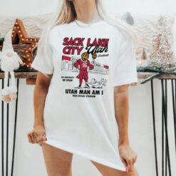 Official Sack Lake City Utah Football Utah Man Am I Rice Eccles Stadium Graphic t shirt