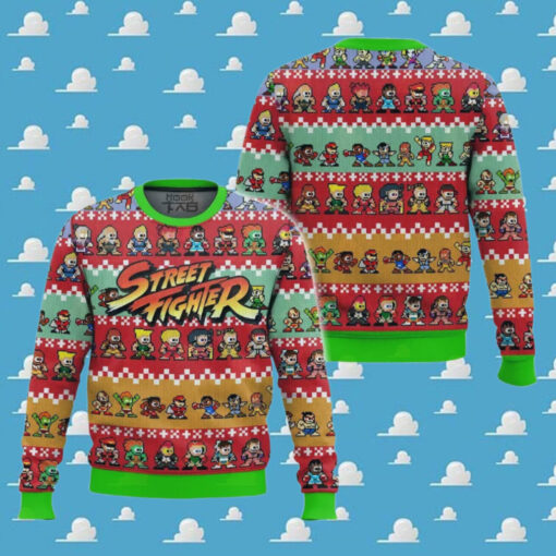 Pixel Street Fighter Ugly Christmas Sweater