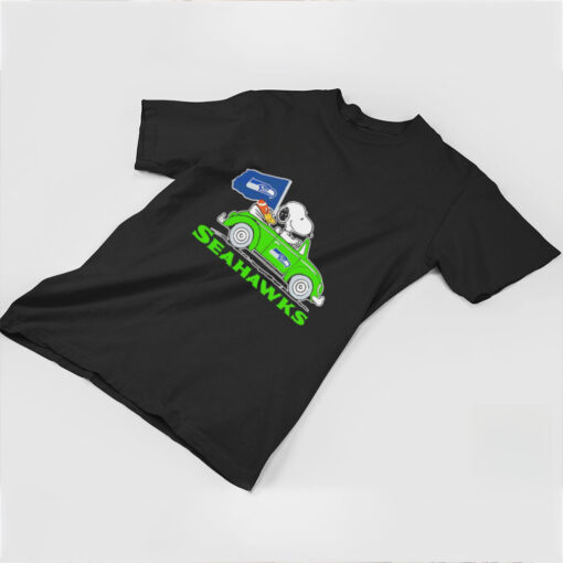 Snoopy x Woodstock driving car let’s go Seattle Seahawks shirt