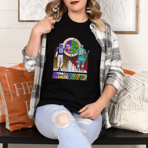 Vikings Justin Jefferson x Wild Kirill Kaprizov Minnesota skyline shirt