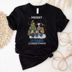 2024 Kansas Jayhawks Snoopy And Friends Merry Christmas Shirt