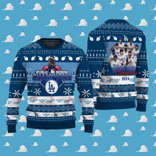 2024 MLB World Series Champions Los Angeles Dodgers Gift For Family Ugly Christmas Sweater