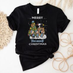 2024 North Carolina Tar Heels Snoopy And Friends Merry Christmas Shirt