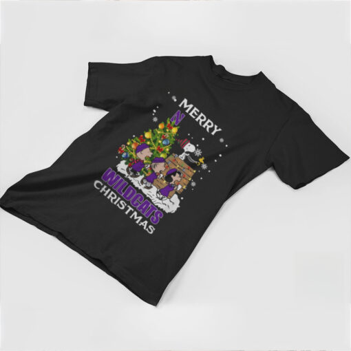 2024 Northwestern Wildcats Snoopy And Friends Merry Christmas Shirt