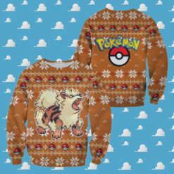 3D Anime Pokemon Arcanine Custom Fandom Ugly Christmas Sweater